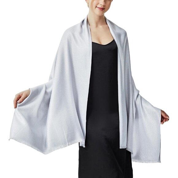 Pashmina Shawl Wraps Scarf Formal - Silver